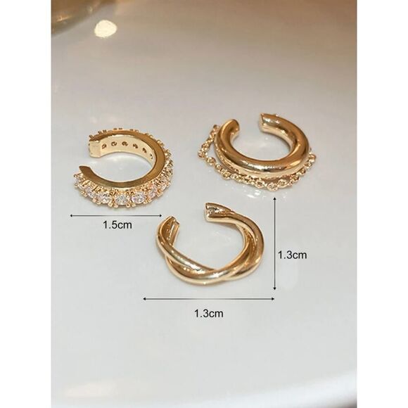 Ear Cuff - Diamond – Emily P. Wheeler, LLC Ear Cuff 3 Pieces Temperament Style Inlaid Diamond Cubic Zirconia Ear Bone Clip